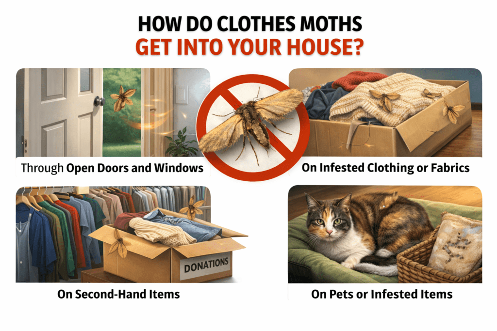 How do clothes moths get into your house