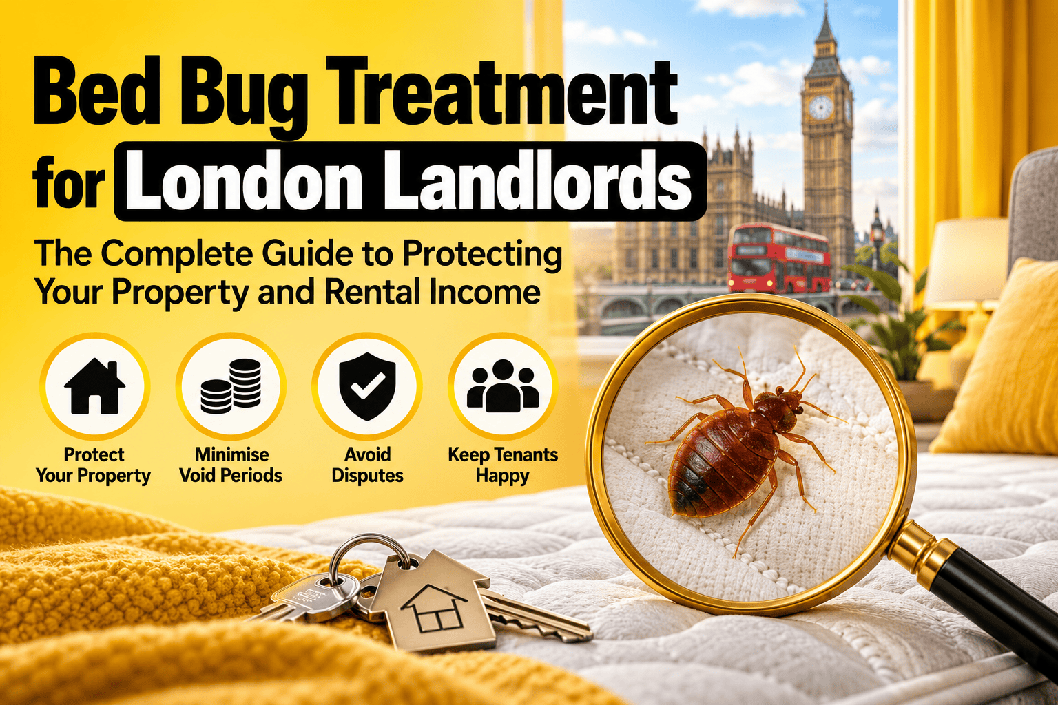 Bed bug treatment for London landlords showing a bed bug inspection in a London rental property