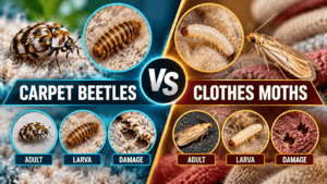 Carpet beetles vs clothes moths identification guide